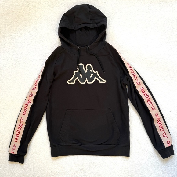 Kappa Hoodie Men Size M Black Red Logo Y2K - Picture 1 of 5